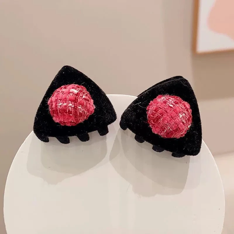 2 Stück Mädchen kleine Dreieck süße Katze herzförmige Stern Haarspangen Creaseless Styling Klaue Clips für Kinder Haarschmuck Geschenk – Detail 5