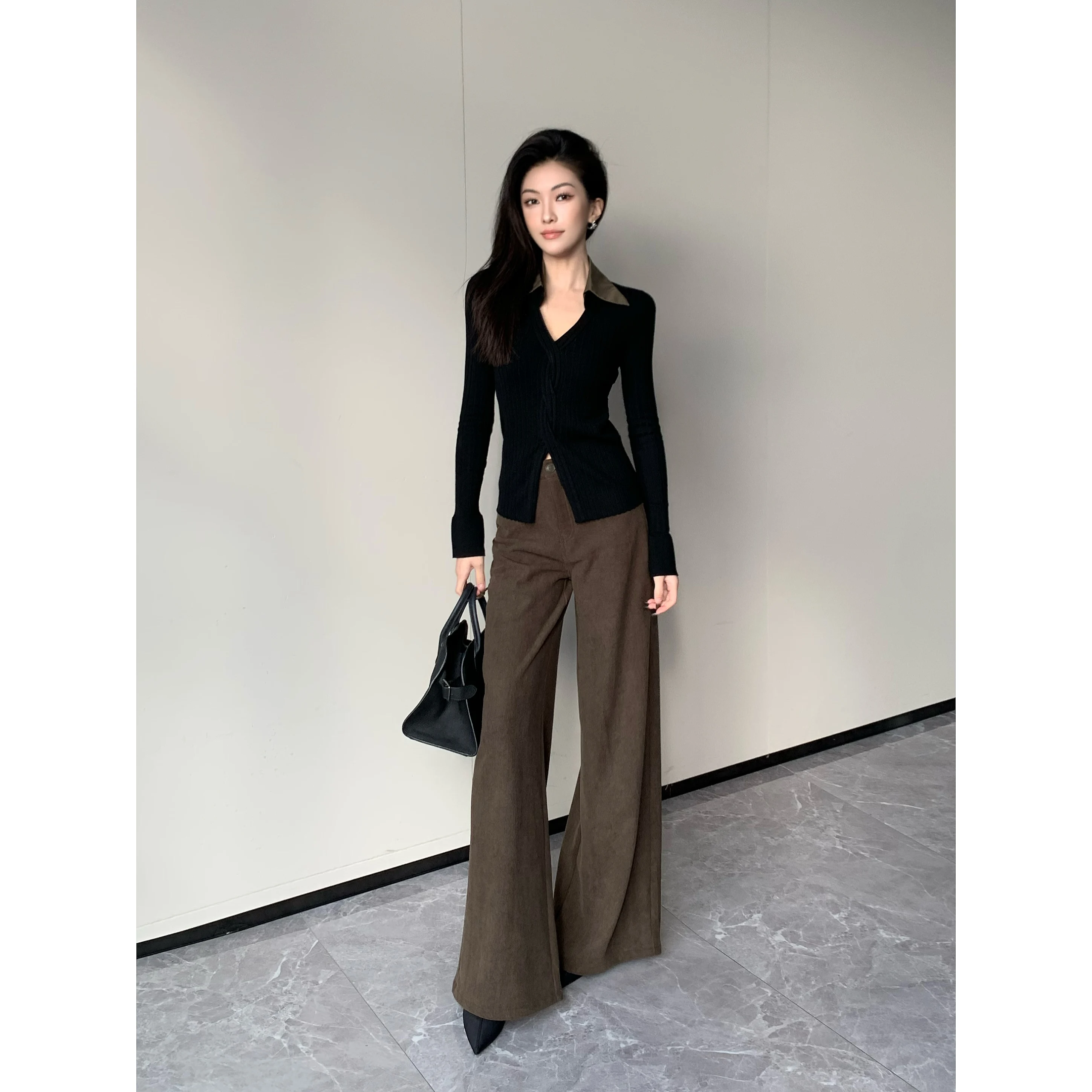 

Faionable Chic Long Sve Early Autumn Top Women's Sle Versatile Ele JI JINQI Casual Fit Medium Softn Polyester B...