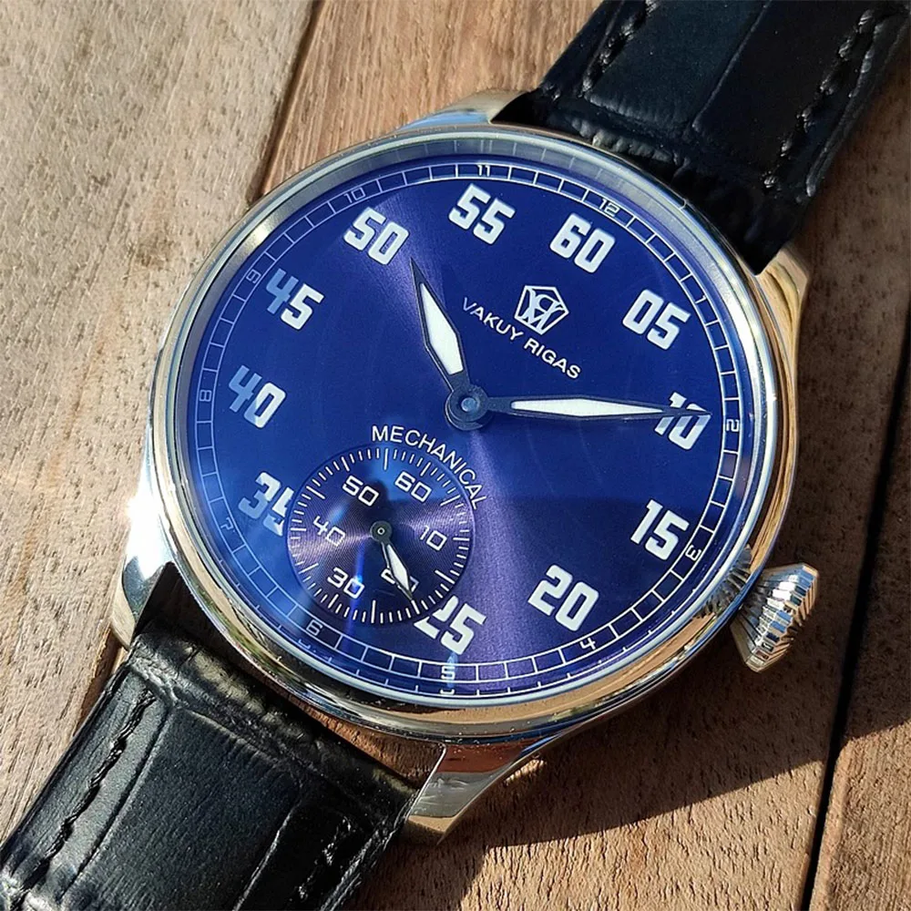 

Vakuy Manual Mechanical German Military Watch Dafei Seagull ST3621 Jones Sword Swiss C1 Luminous Blue Face