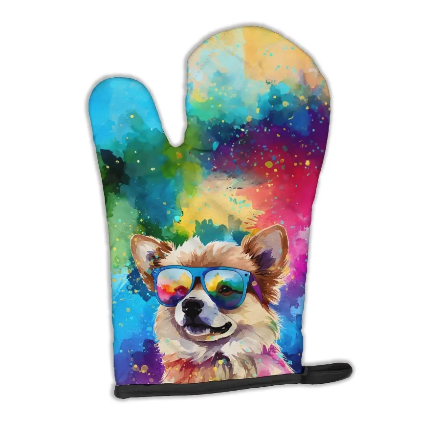 

Рукавицы для духовки померанского шпица Hippie Dawg, термостойкие, толстые, для духовки, для горячих сковородок и духовки, кухонные варежки, защита рук, приготовление пищи, выпечки