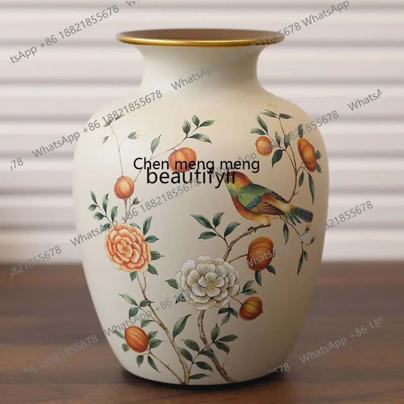 

E153 New Chinese-style ceramic vase, European-style living room entrance dining table coffee table decorative vase, craft orname