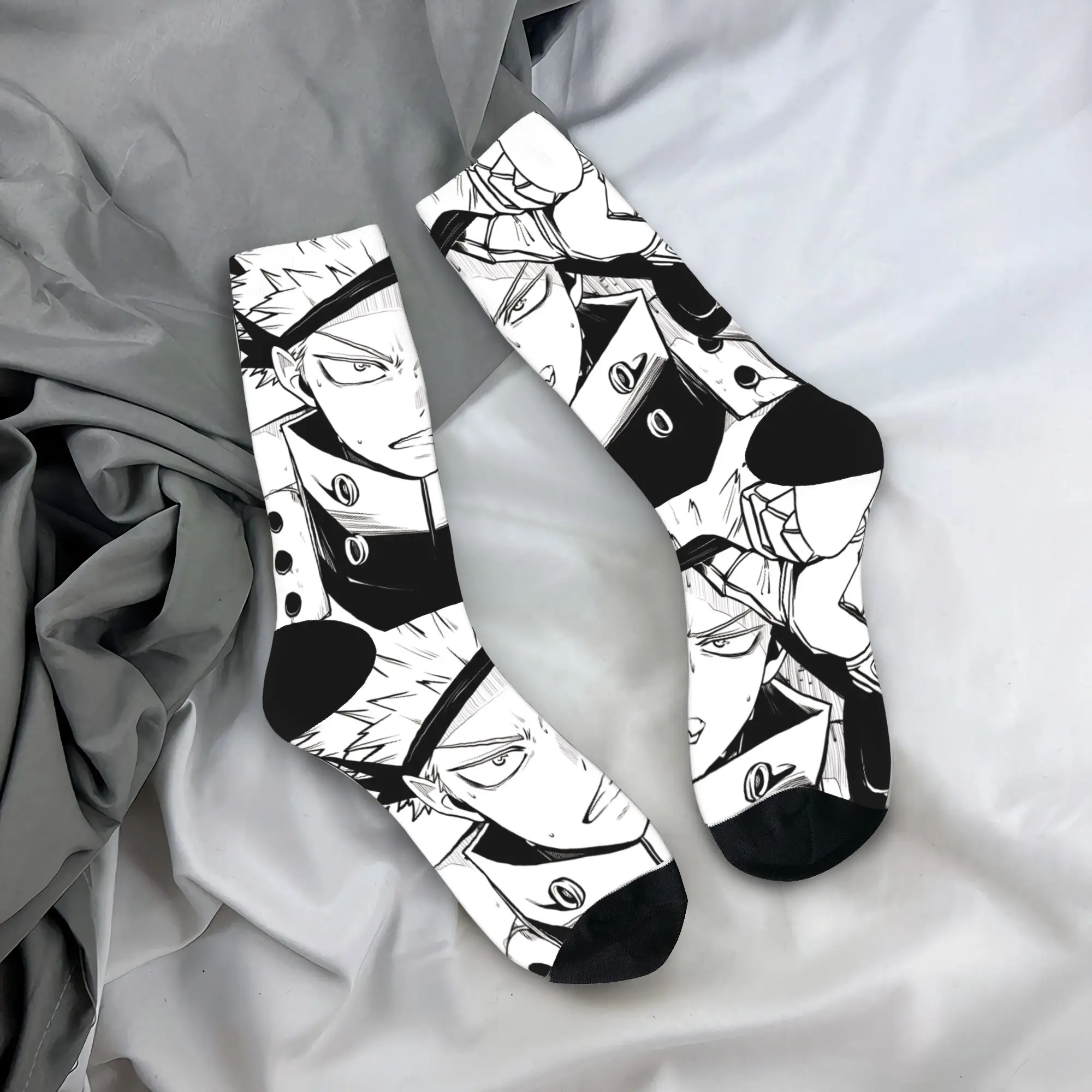 

Носки в стиле аниме K-Katsuki B-Bakugo, готические чулки, мягкие носки для скейтборда, осенние дизайнерские противоскользящие носки