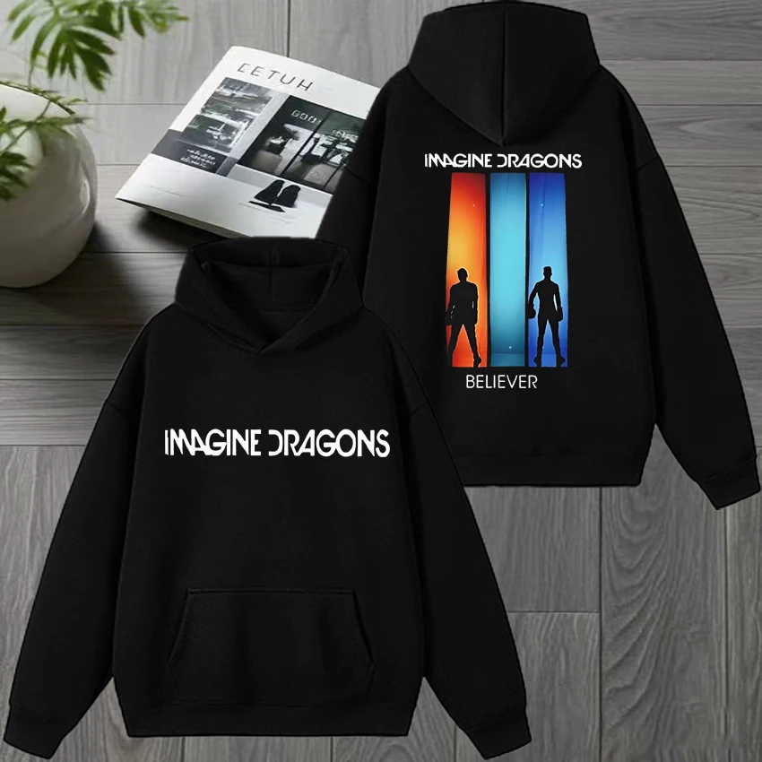 

Imagine Dragons World Tour 2025 New Double Sided Graphic streetwear Men women hip hop punk Hoodie Unisex Fleece Casual pullovers