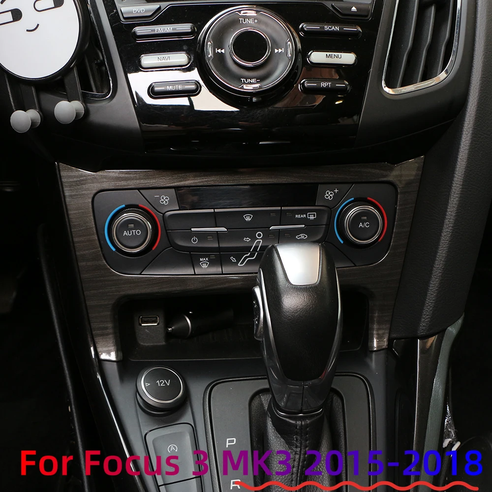 Car Center Console Air Conditioning Panel Sticker for Ford Focus 3 MK3 2015 - 2018 Decoration Cover Trim AC Switch Accessories