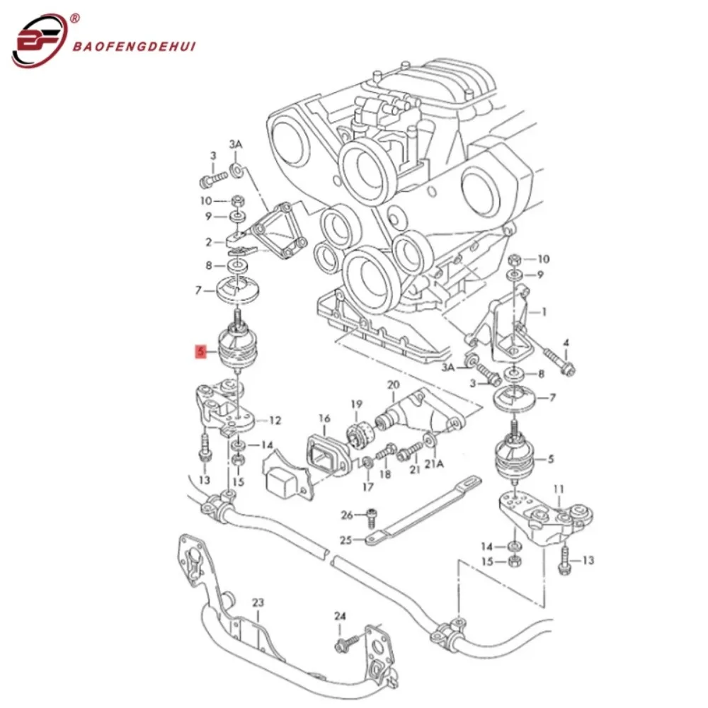 1X Engine Support Motor Mounts For Audi A4 A4Q A6 For Volkswagen Passat PASY for Skoda SUP 2.4 2.7  V6 8D0199379A 8D0199379AT