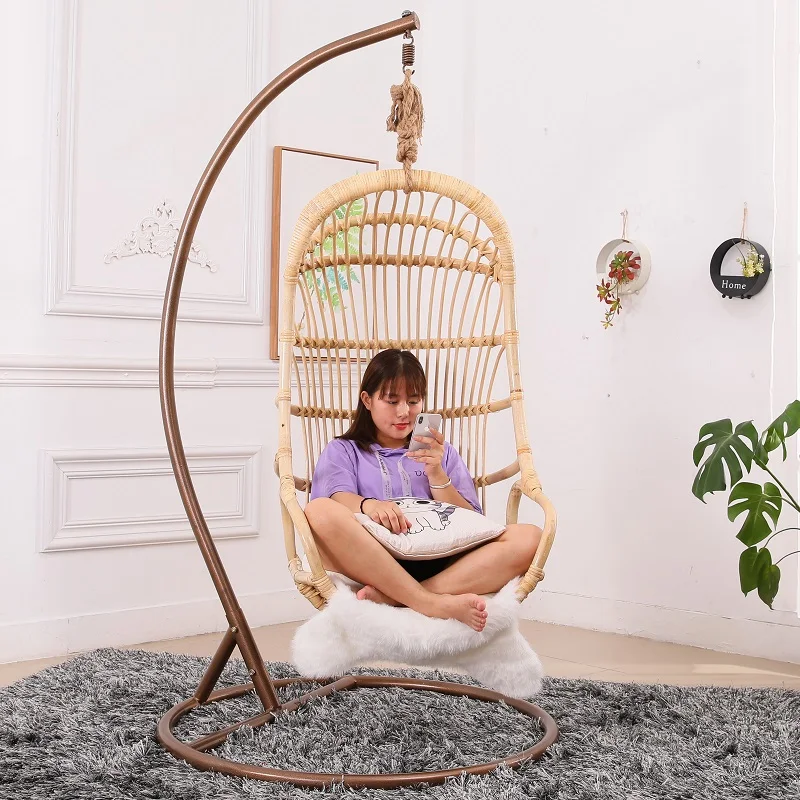 Hanging Basket Rattan Chair Glider Swing Hammock Cradle Chair Balcony Bird Nest Single Indoor Home