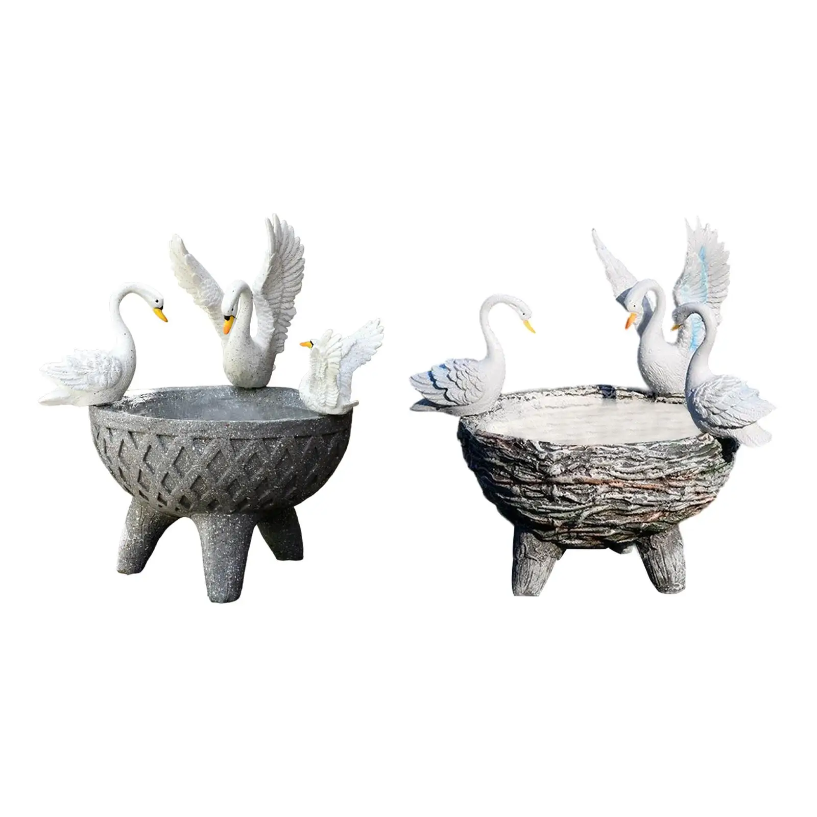 

White Swan Planter Resin Ornament Landscaping Creative Flowerpot Garden Decoration for Home Yard Outdoor Indoor Patio Courtyard