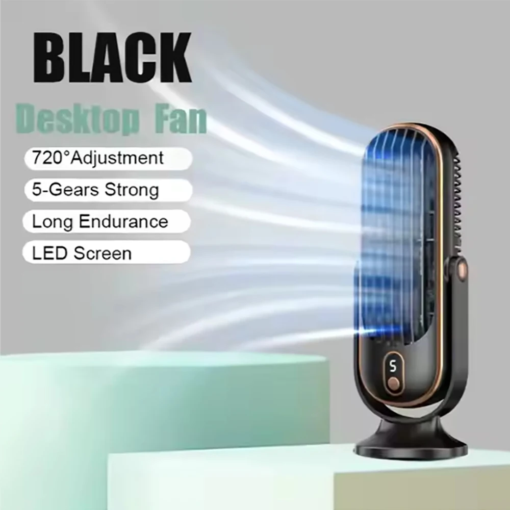 Home small air conditioner 720 degree adjustable hair dryer USB charging large battery dual motor portable air conditioner