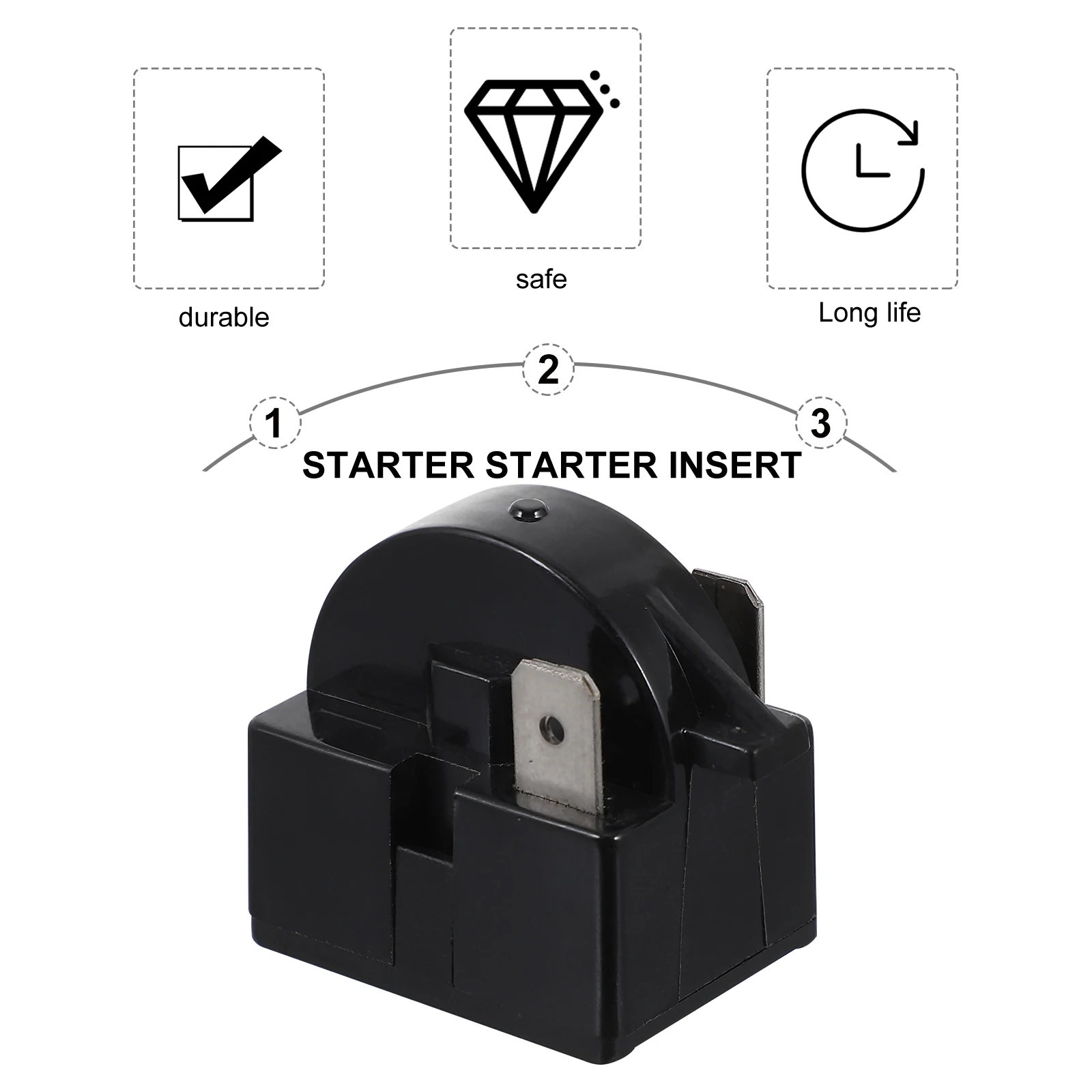 

3 Pcs Starter Insert Ohm Relay Cooler Compressor Refrigerator for Freezer Mini Fridge Plastic Compact PTC