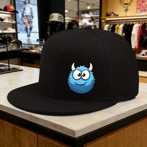1 Men's Outdoor Cartoon Monster Print Hip-Hop Cap, Street Fashion Outdoor Sports Baseball Hat, a Must-Have Item for Trendsetters