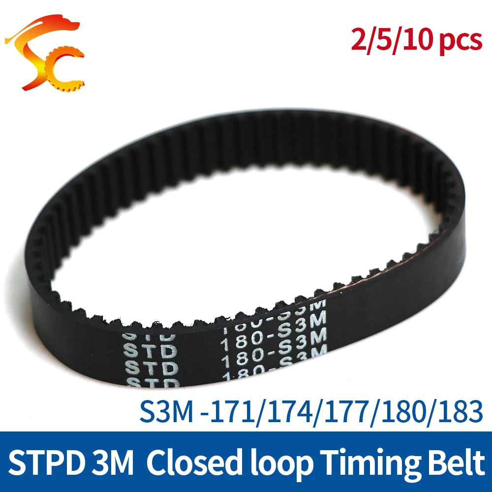 

3D printer closed loop S3M Timing Belt length 171/174/177/180/183mm rubber Drive Belt width 6/10/15mm