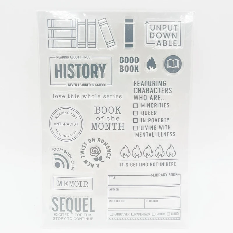 ZFPARTY Read Book Transparent Clear Silicone Stamps for DIY Scrapbooking/Card Making/Kids Crafts Fun Decoration Supplies