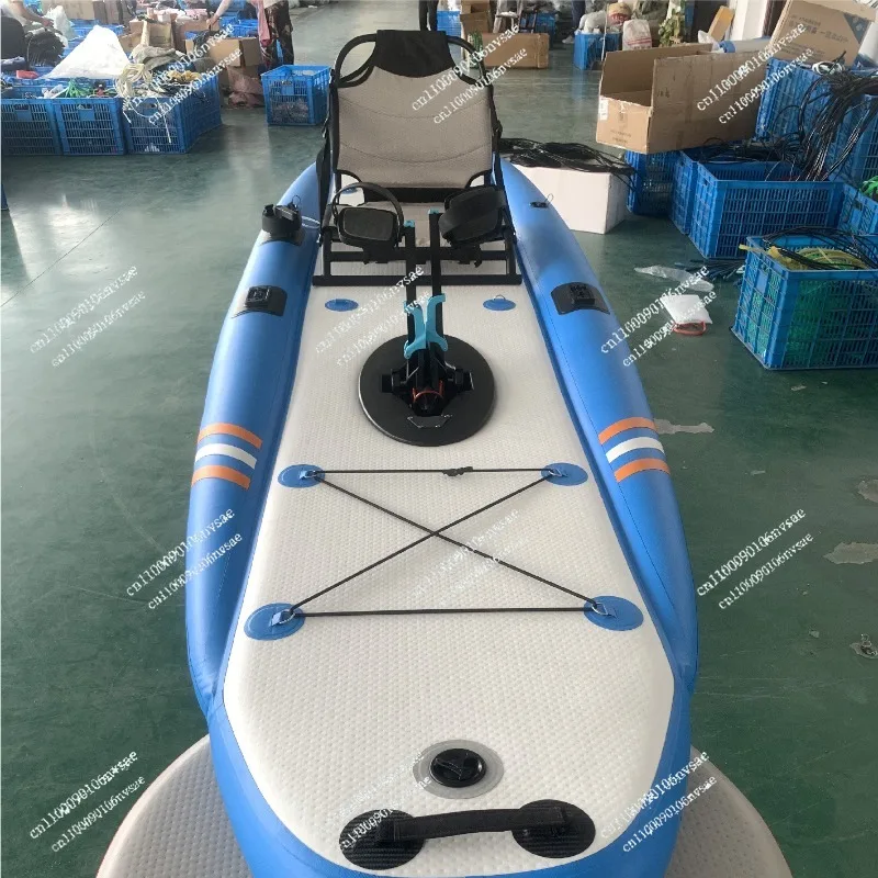 Leisure Fishing Pedal Boat Inflatable Paddle Double Float  Sports Water Skiing Board Spot
