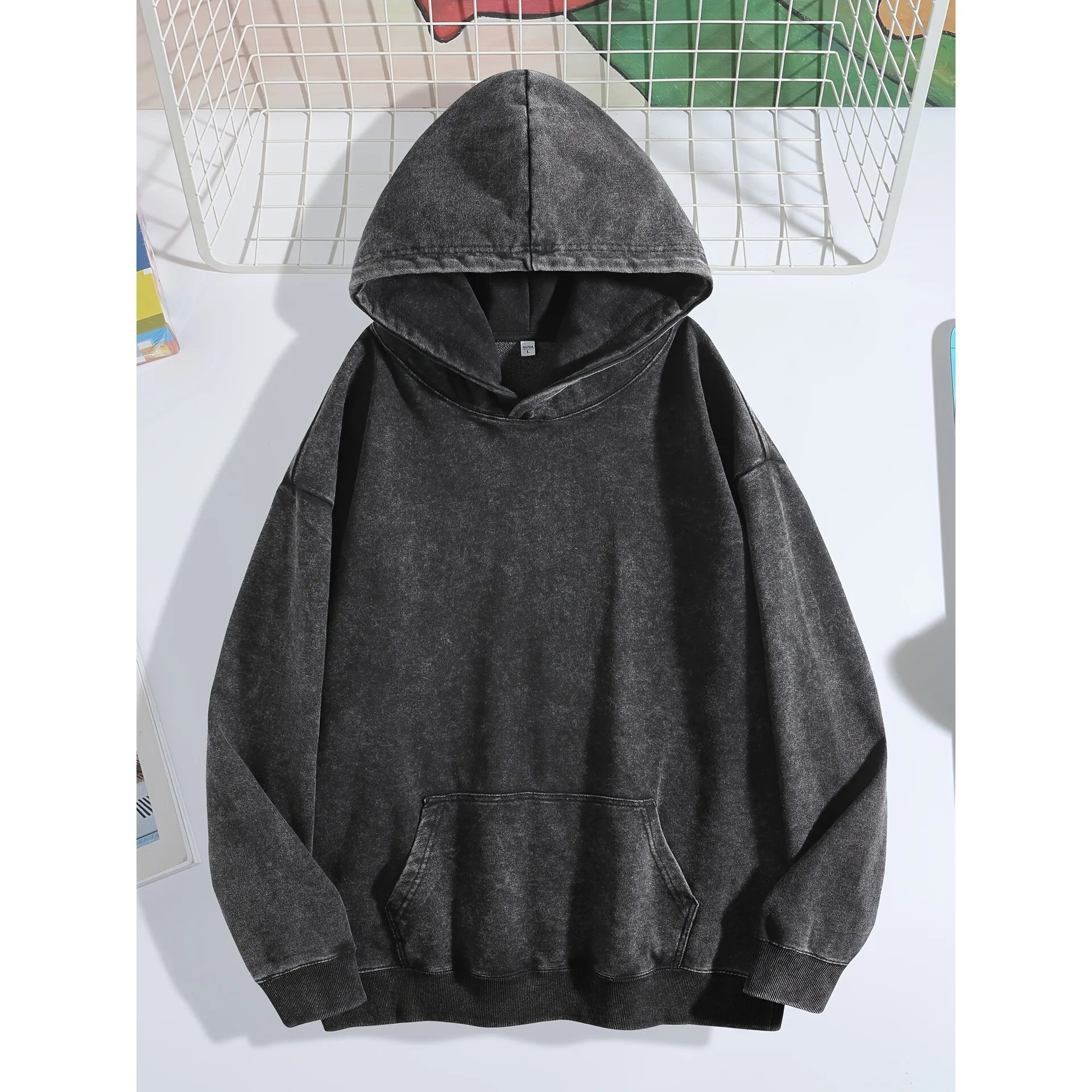 

Washed Cotton Hoodie Vintage Style Women's Sweatshirt Comfortable Fit Spring Fashion Animal Pattern Available for Men Too