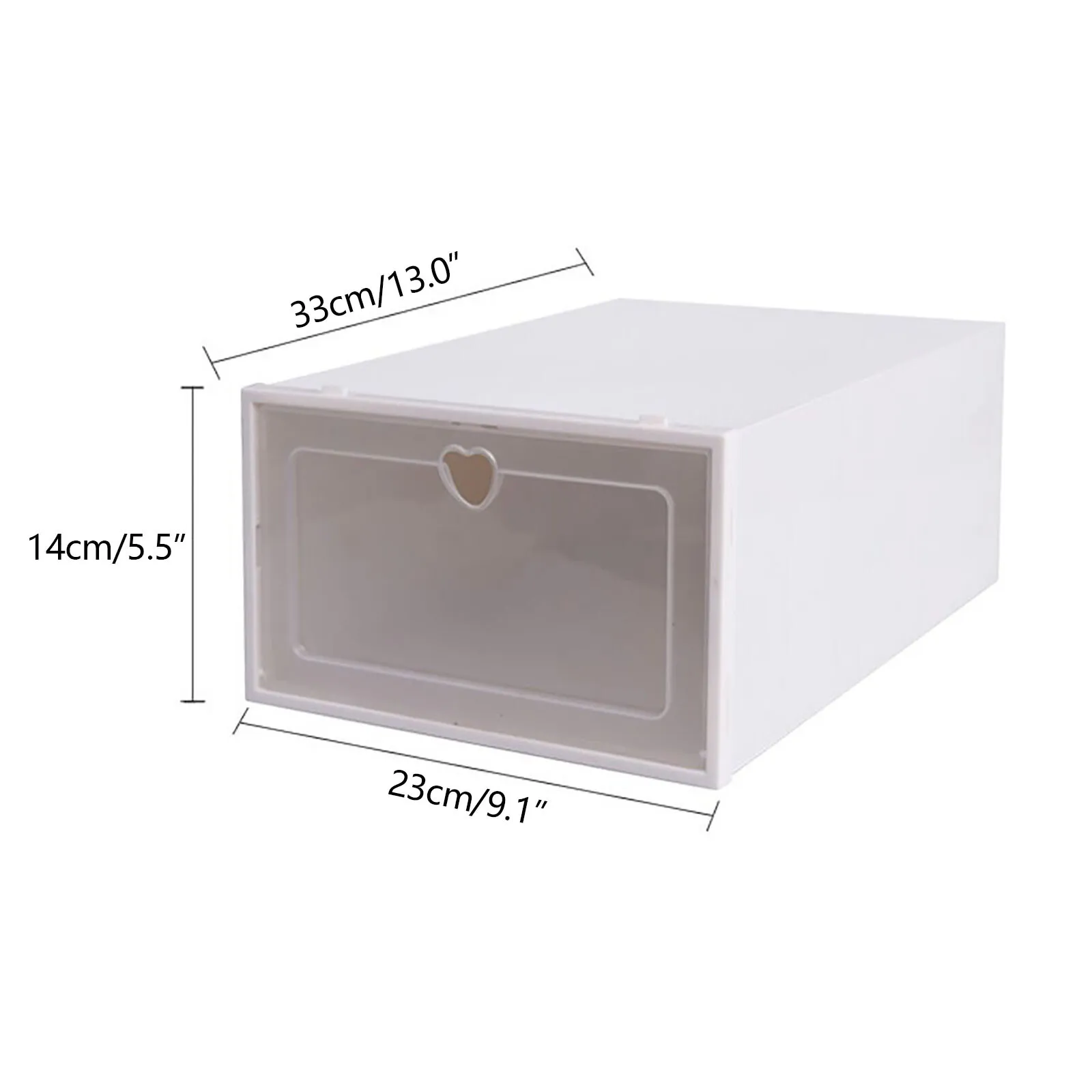 

20Pcs Large Size Milk White Flip-Top Shoe Boxes Thickened Love Pattern Shoe Storage Boxes