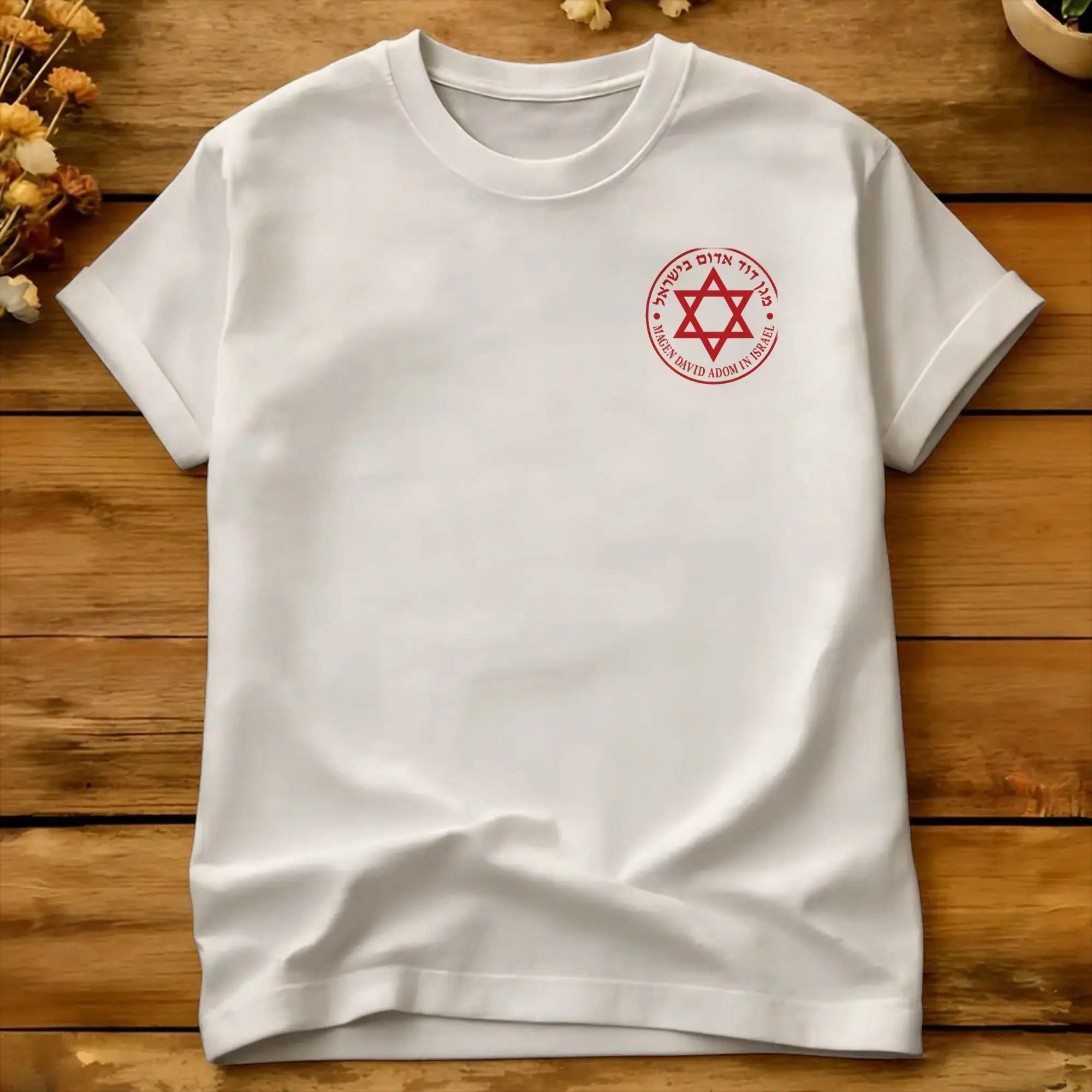 MDA Magen David Adom Small Logo . T Shirt Men  Vintage T-Shirts Summer O Neck Hip Hop Tees Hot Sale Oversized Tops