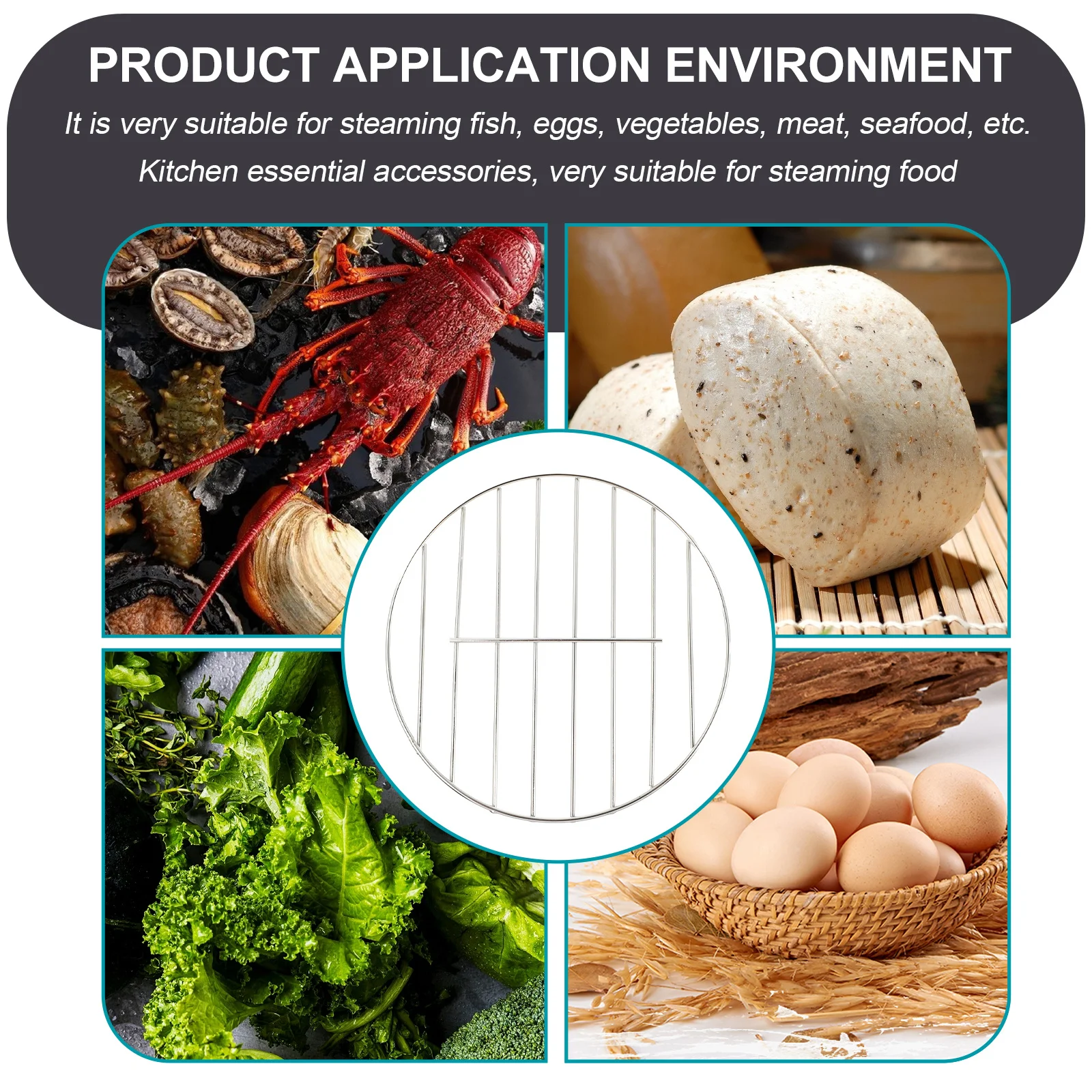 

Stainless Steel Steamed Rack Thickened Steaming Holder for Electric Rice Cooker Pressure Cooker Cooking Stand Kitchen Steamer