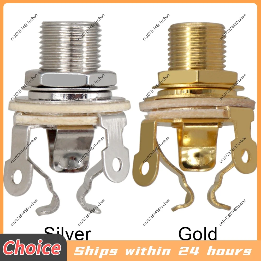 2pcs 1/4 Inch 6.35Mm Guitar Pickup Output Jack Guitar Mono Jack Socket Guitar Stereo Socket Parts for Electric Guitar Bass