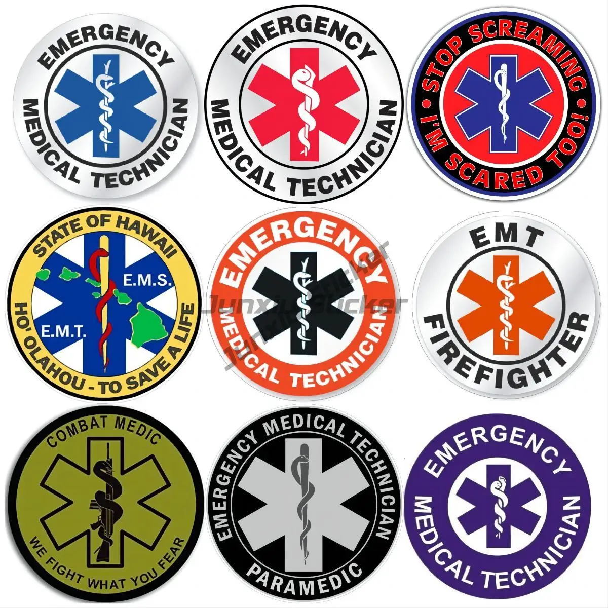 EMT Emergency Medical Technician Safety Helmet Sticker Hard Hat Sticker Helmet Scratch Proof Sunscreen