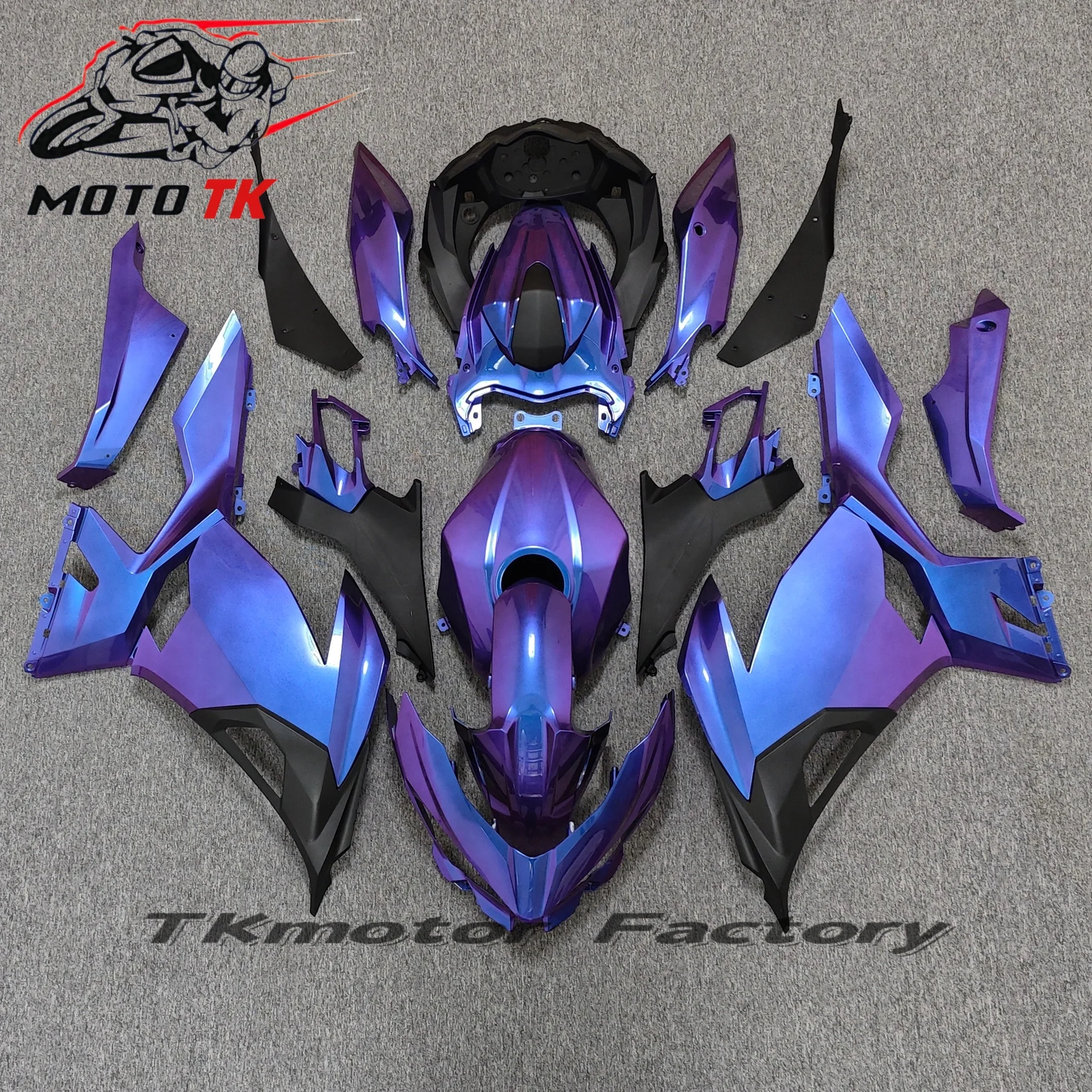 

Fit for Kawasaki Ninja 400 2018-2023 body kit with new ABS all motorcycle hood front mudguard left and right side panel fairing