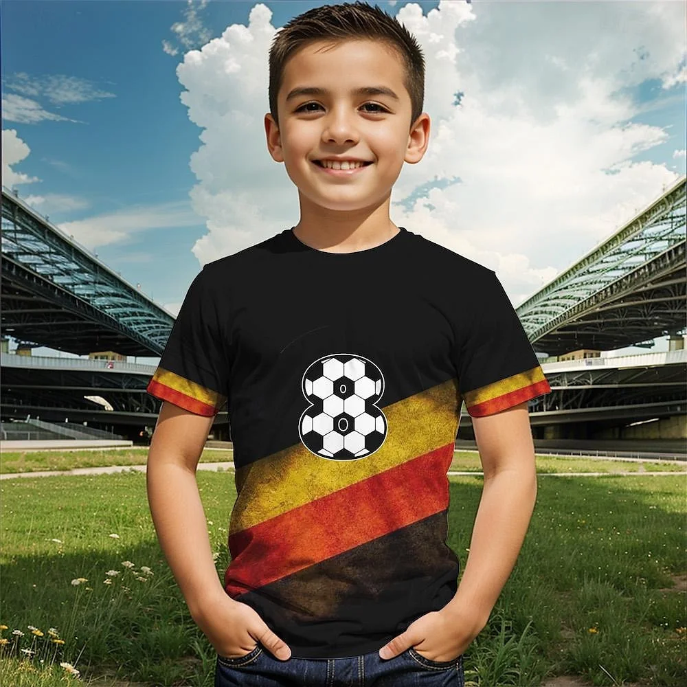 2025 futebol 3d impresso flor crianças meninos meninas camisetas casuais engraçado t camisa crianças presente de aniversário camisetas roupas do bebê