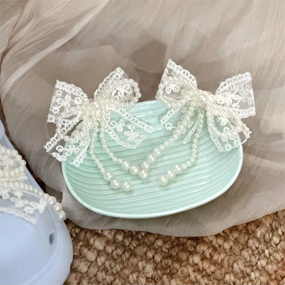 

【1pair】bow lolita y2k accessories slipper decoration pins for sandal diy cute core detachable lace shoe decoration charm