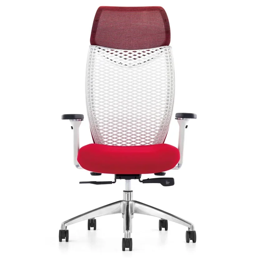 Modern Executive luxe draaibaar kantoormeubilair met hoge rugleuning, ergonomische gaasstoel met hoofdsteun