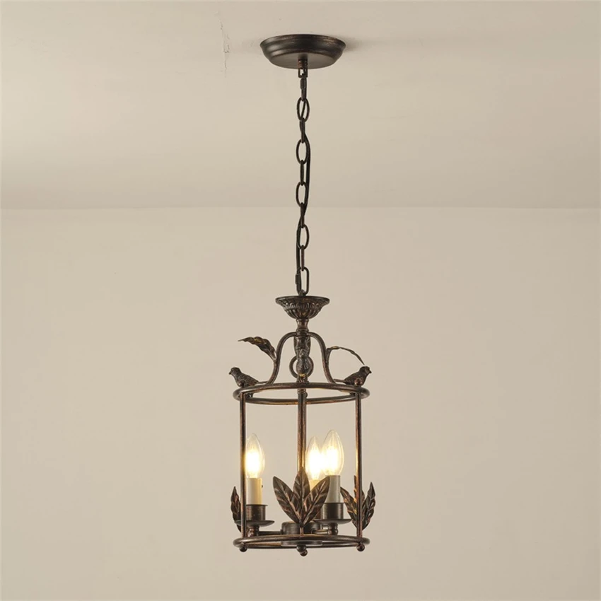 

French vintage golden bird metal pendant lights American dining room lamp bedroom corridor French vintage pendant lamps fixtures