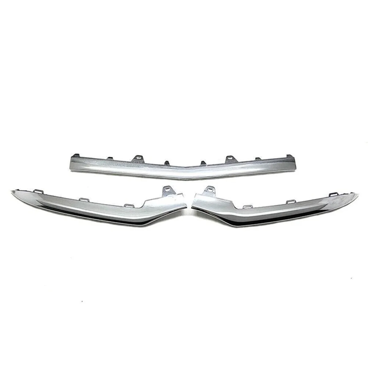 3Pcs Front Lower Bumper Chrome Trim Moulding Lip Strip for Benz E Class W212 14-16 A2128852774 A2128852874 A2128852674