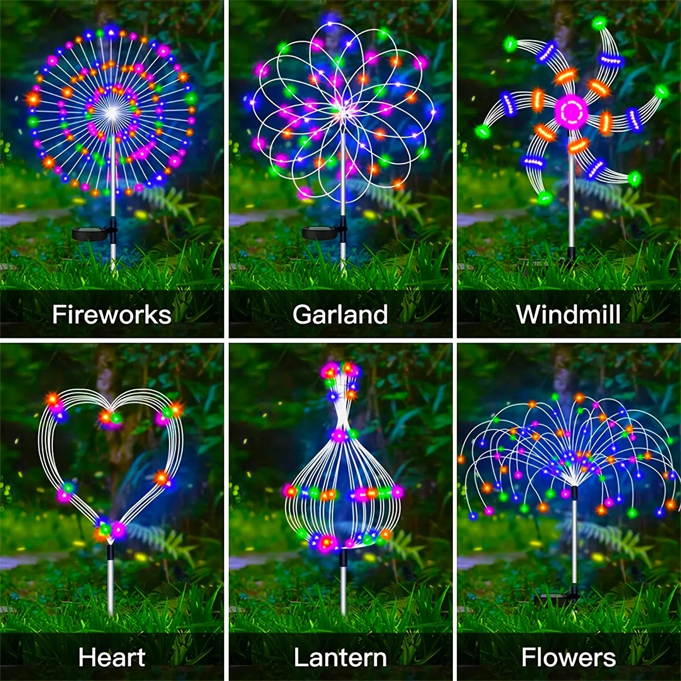 Solar-Powered 60/120/180 LED Firework Light: 8 Modes Color-Changing, Waterproof Garden & Lawn Festive Decoration, Auto On/Off