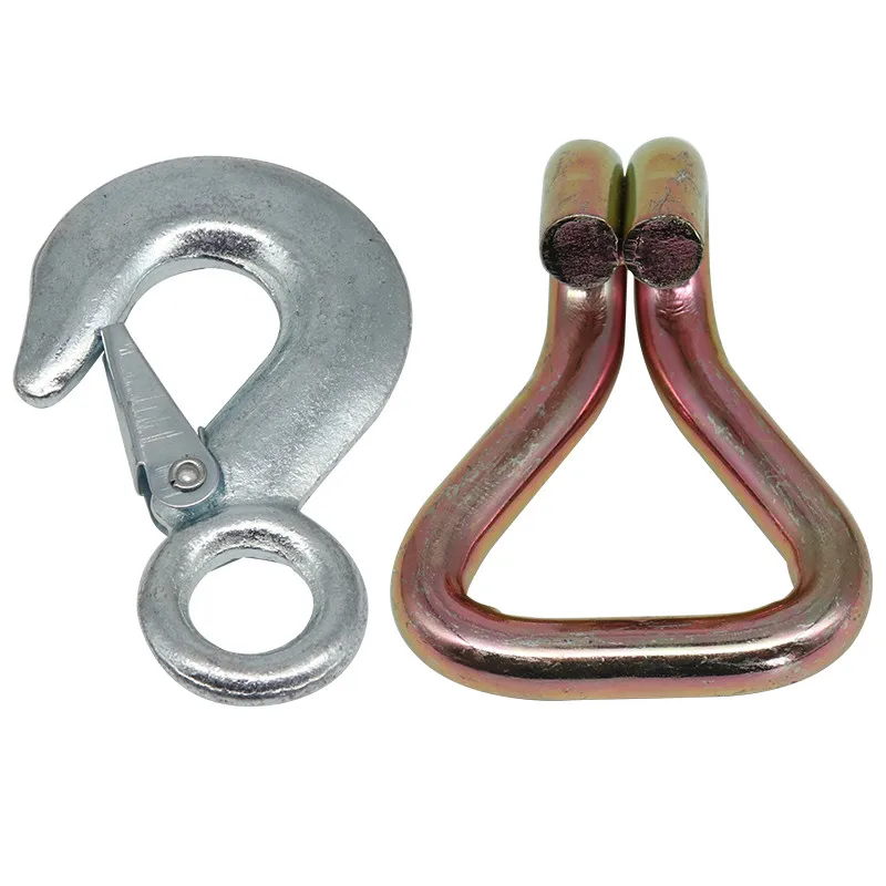 Bundled with tensioner Double row S hooks  trailer with rope hook triangle ring self-locking lifting sling hook