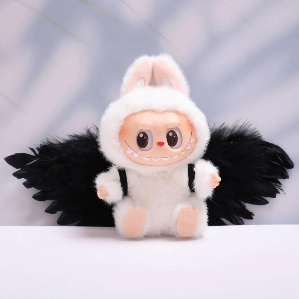 

For 15/17CM Labubu Doll Clothes Angel Wings Black White Dress Up Dolls Accessories Sitting Party Christmas Gift Toys