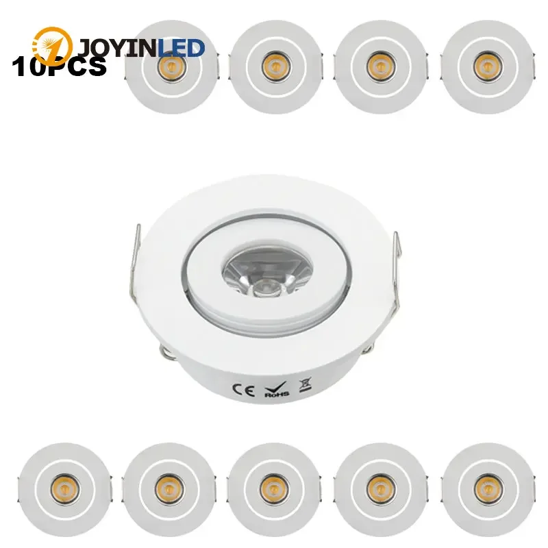 

JOYINLED 10 Pack 3W Ultra-Thin LED Spot Lights, Recessed or Surface Mount Cabinet & Ceiling Downlights with Driver