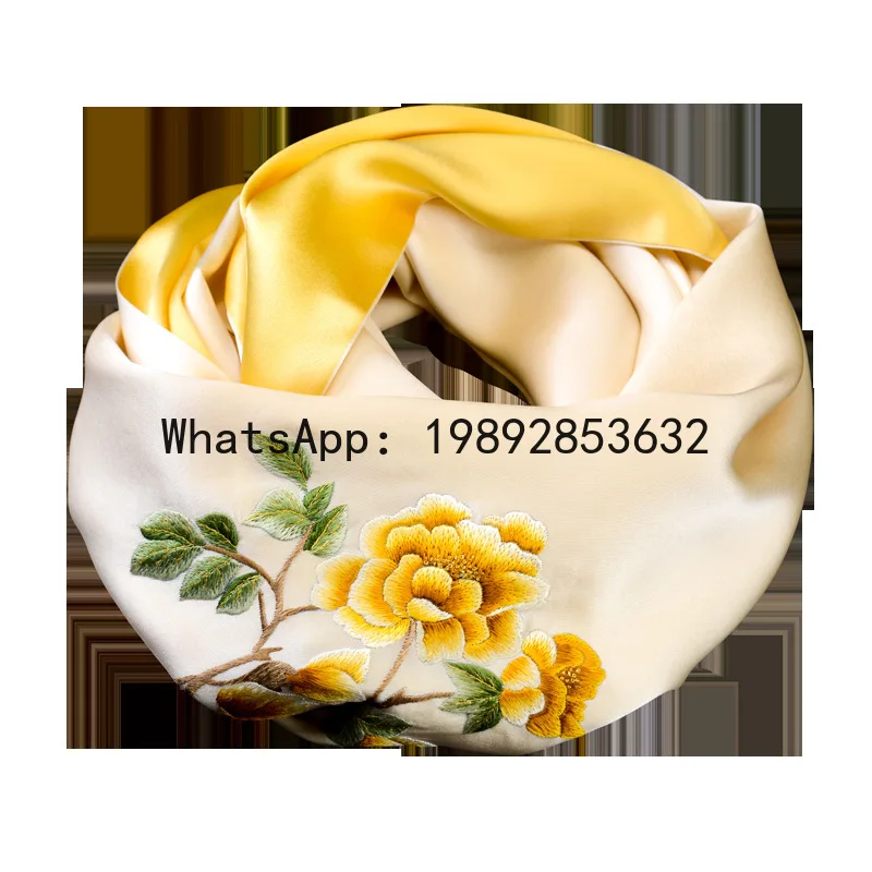 

PYJ silk scarf versatile Su embroidery mulberry silk embroidery Mother's Day gift