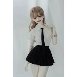 BJD Doll Clothes Girls White Basic Shirt Black Short Skirt 1/4 1/6 Youth Cute Toys Gifts Elegant Dress Set BJD Doll Accessories