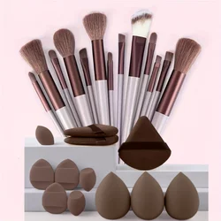 13/25Pcs Makeup Brushes Set Soft Fluffy Brush Foundation Cosmetic Blush Powder Eyeshadow Beauty Tool With Makeup Sponge Puff Kit