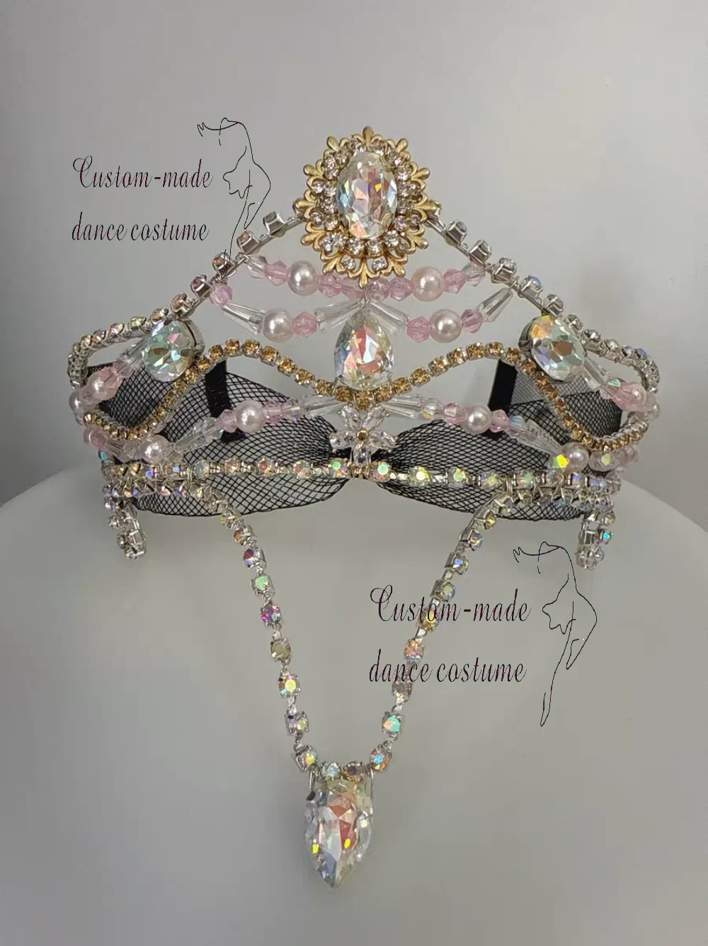 Integrierte Krone mit Ballett-Kopfbedeckung, Krone der Morgengöttin, rosa Dornröschen, lila Quecksilberfee