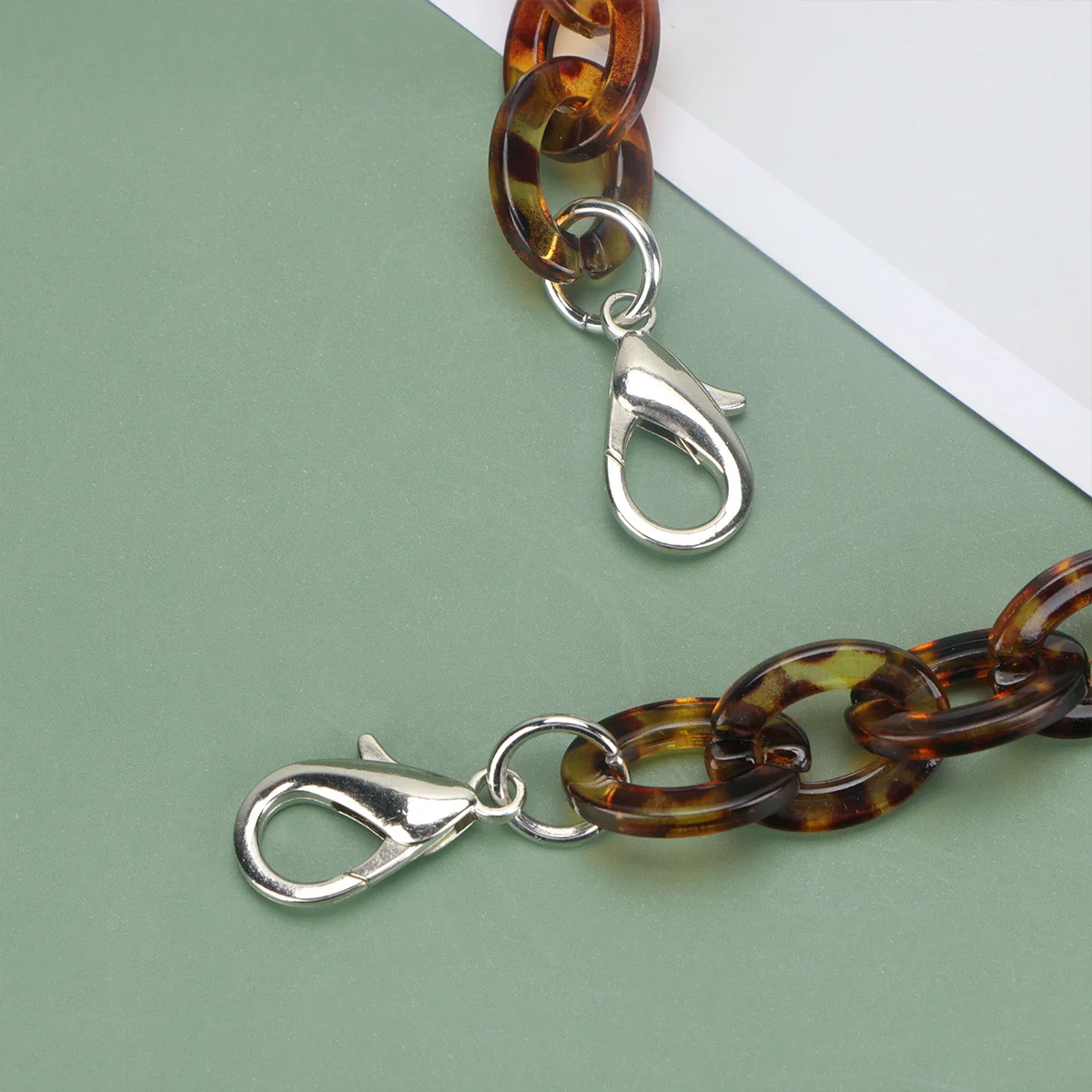 

Acrylic Bag Chain Shape Decorative Tote Bag Chain Polished Alloy Buckle Replacement Straps Durable for DIY Small Handbags