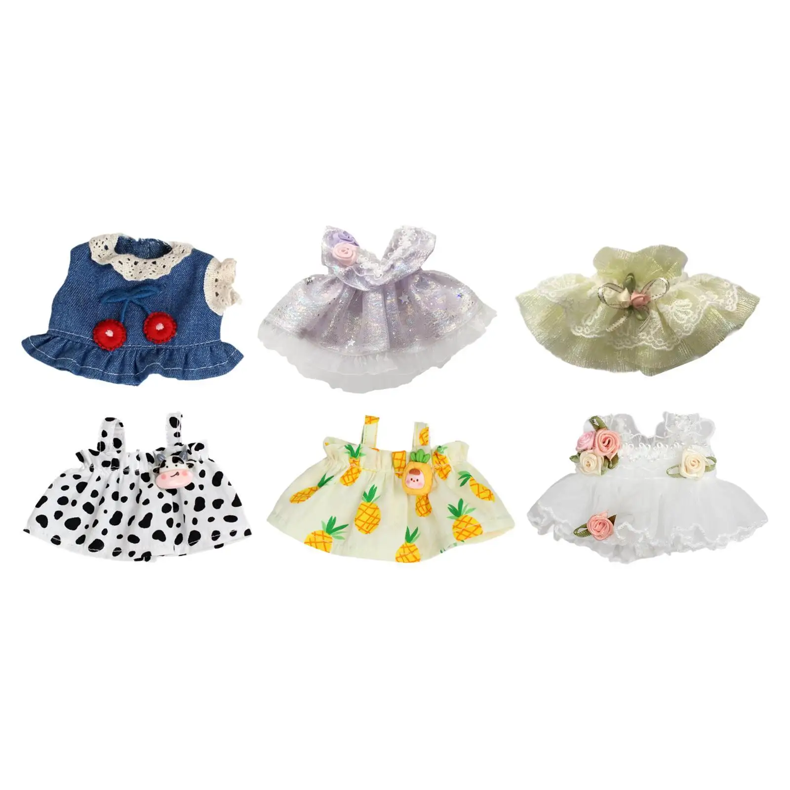 Vestido de muñeca de peluche de 17cm, moda educativa para niños, trajes de recuerdo de fiesta