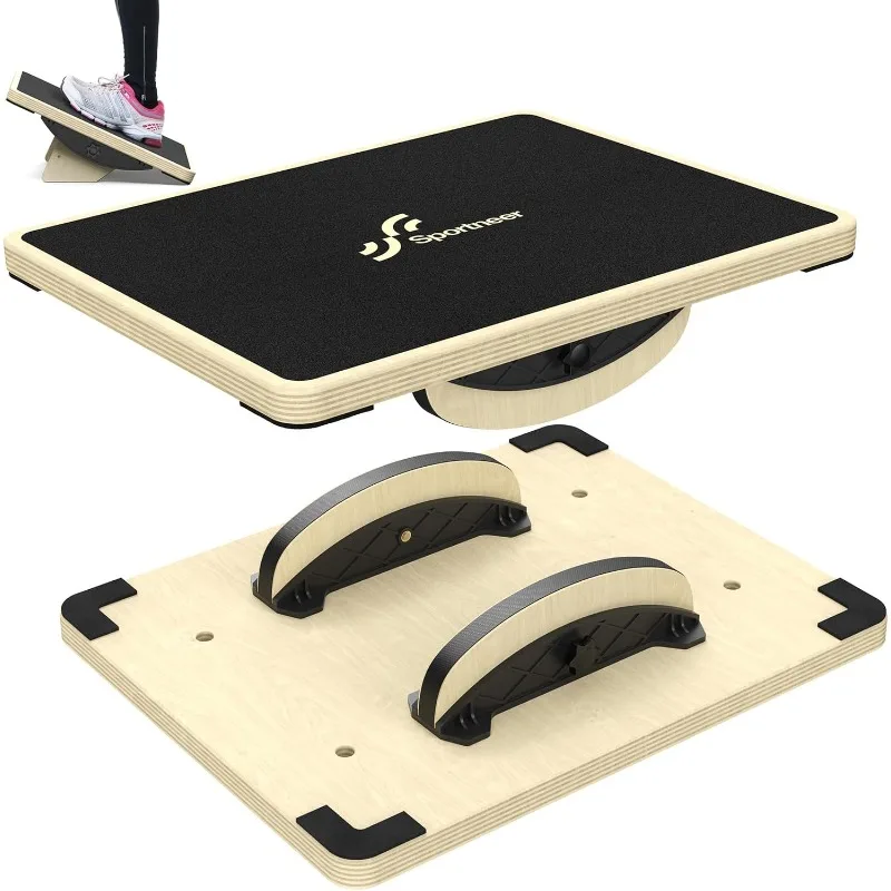 

Sportneer 2-in-1 Balance Board – Adjustable Wobble & Slant Board for Core Strength, Stretching, Rehab, Standing Desk, Home Gym W