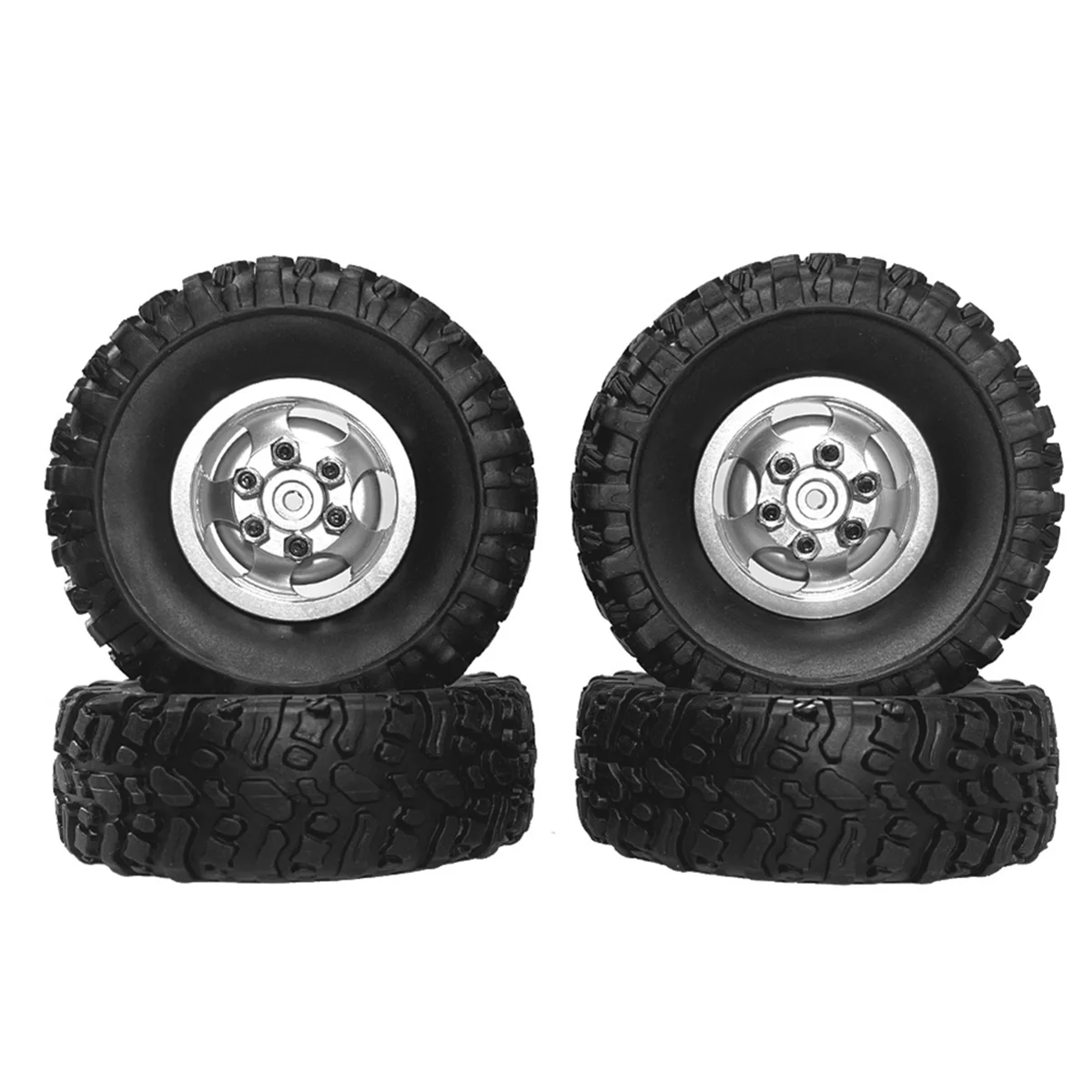 

Silver for 1/12 MN82 LC79 MN78 Naughty Dragon Remote Control Car Accessories Metal Upgrade Wheels and Tires_A83M