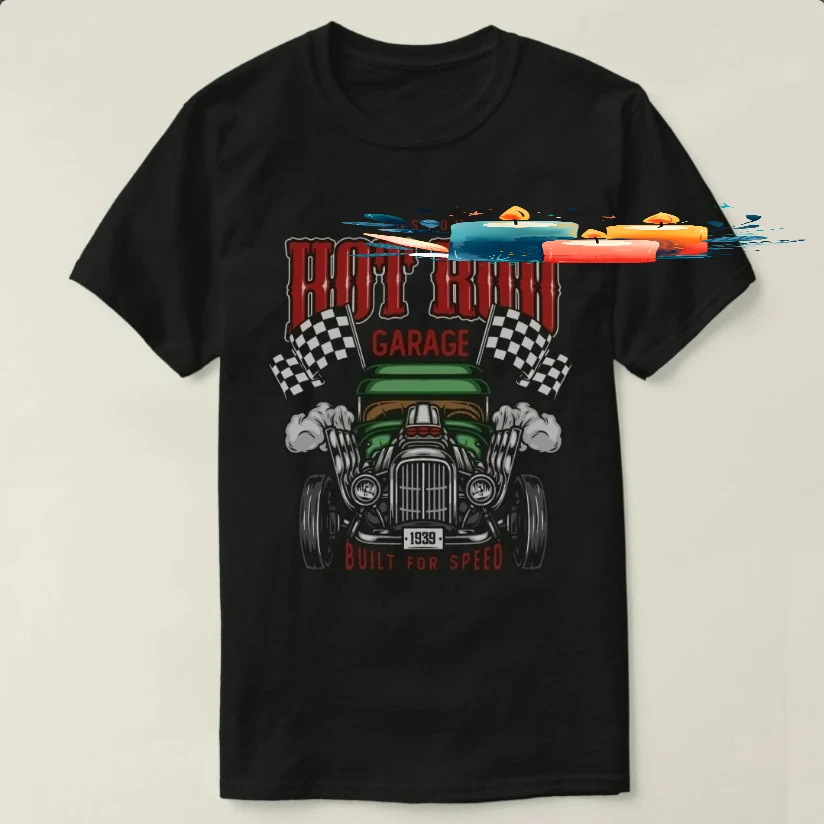 Built for Speed - Custom Hot Rod Garage T-Shirt 100% Cotton O-Neck Short Sleeve Summer Casual Mens T-shirt Streetwear