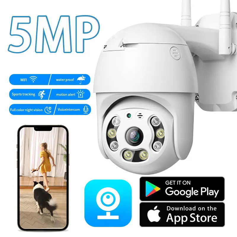 

5MP WiFi PTZ Camera Surveillance Outdoor Wireless Home Monitor AI Human Detect HD Night Vision CCTV Security IP Camera Indoor