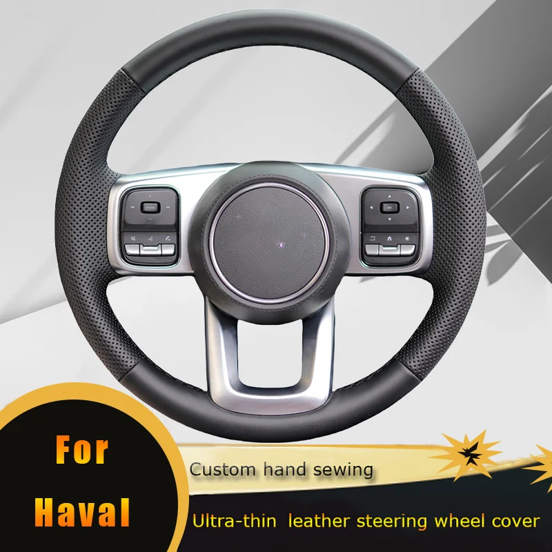 

DIY Car Steering Wheel Cover Non Slip Perforated Leather For Great Wall WEY Tank 300 2022 2023 Haval DARGO Car Accessories