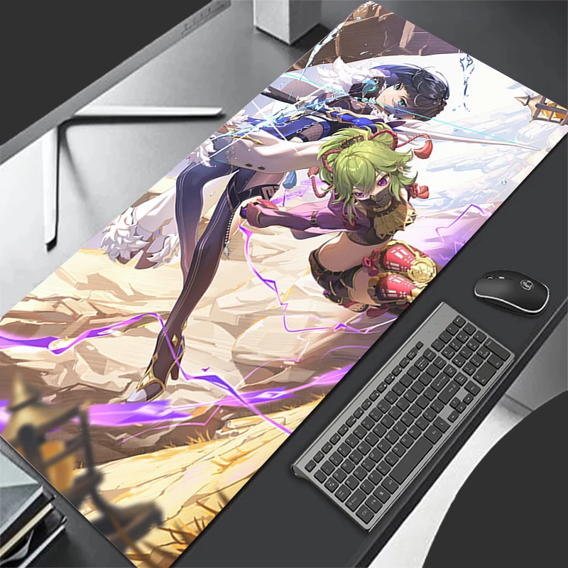 Mousepad Computer Gaming Accessories Keyboard Pad Office PC Rubber HD Mouse Pad Decoracion Desk G-genshin Impact Yelan Mouse Mat