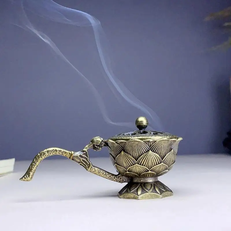 Flower Incense Cones Holder Hollow Out Incense Cone Burner With Lid Incense Burner Ornament Coil Incense Burner Table Decoration