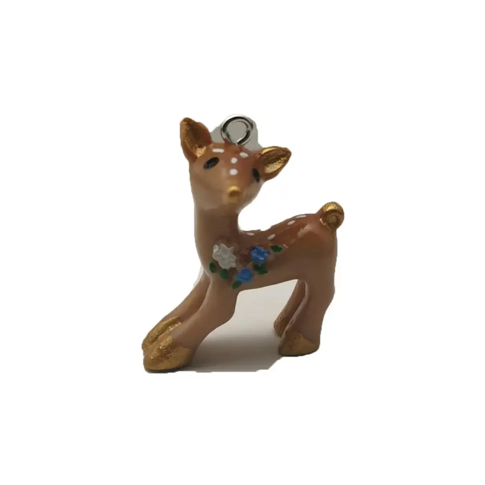 10pcs 3D Elk Deer Resin Charms Pendants Cute Flowers Deer Charm For DIY Jewelry Accessories Earring Keychain Finding Xmas Decor