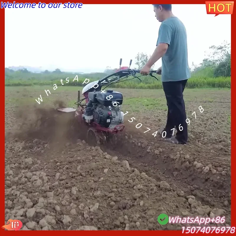 2026 Factory Direct Sales 7HP Hand Push Ditcher Type Ditching Machine Tillage Cultivator
