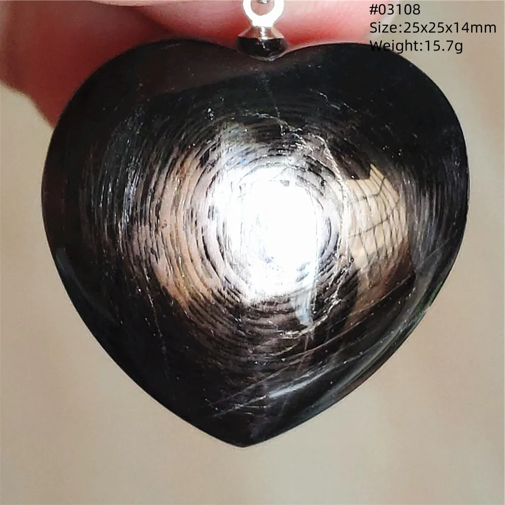 Natural Black Hypersthene Egypt Pendant Heart Love Gold Lucky Fashion Flash Hypersthene Necklace Jewelry Women Men AAAAAAA