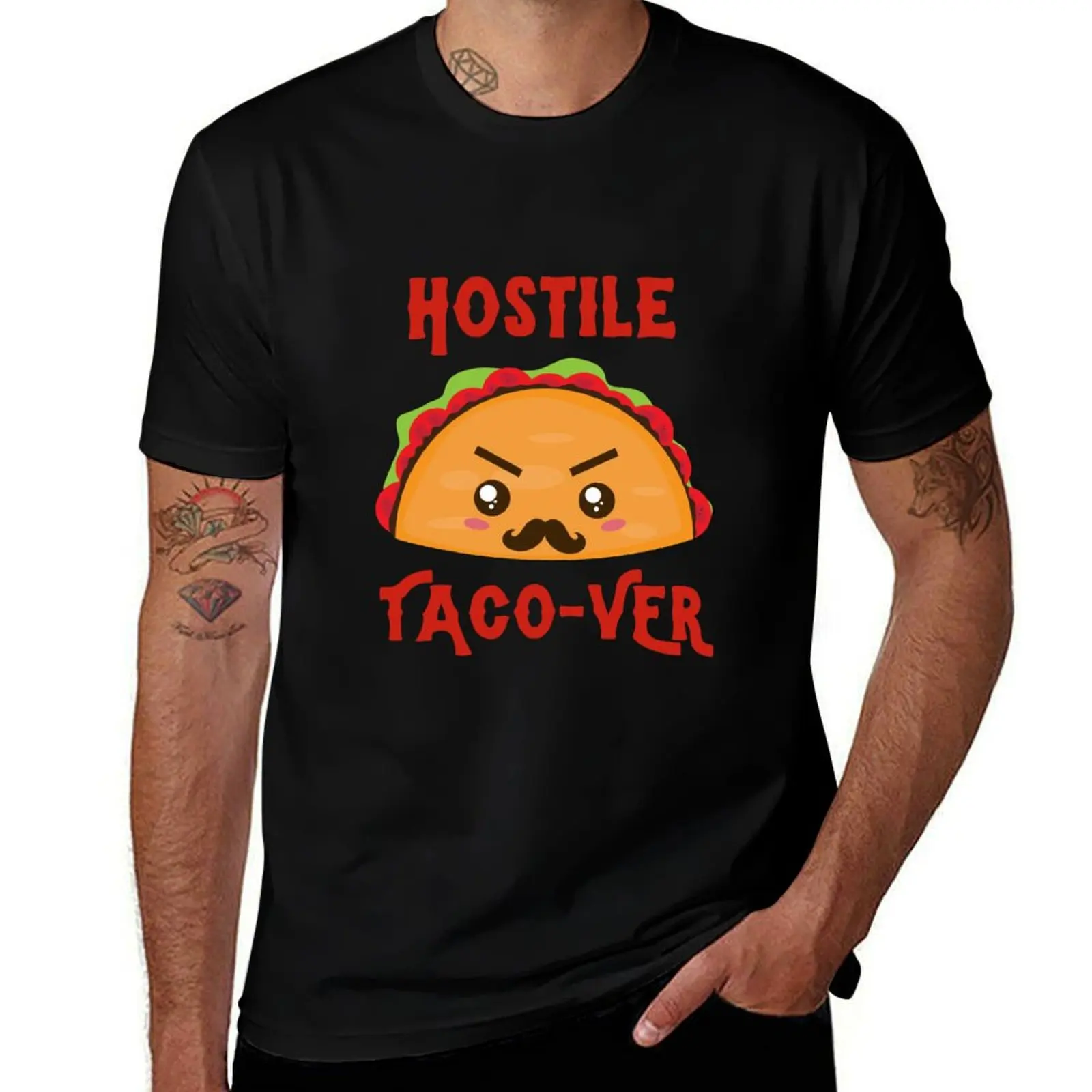 

Футболка Hostile Taco-Ver, одежда с принтом животных для мальчиков, рубашки с рисунком, рубашка на заказ, мужская одежда